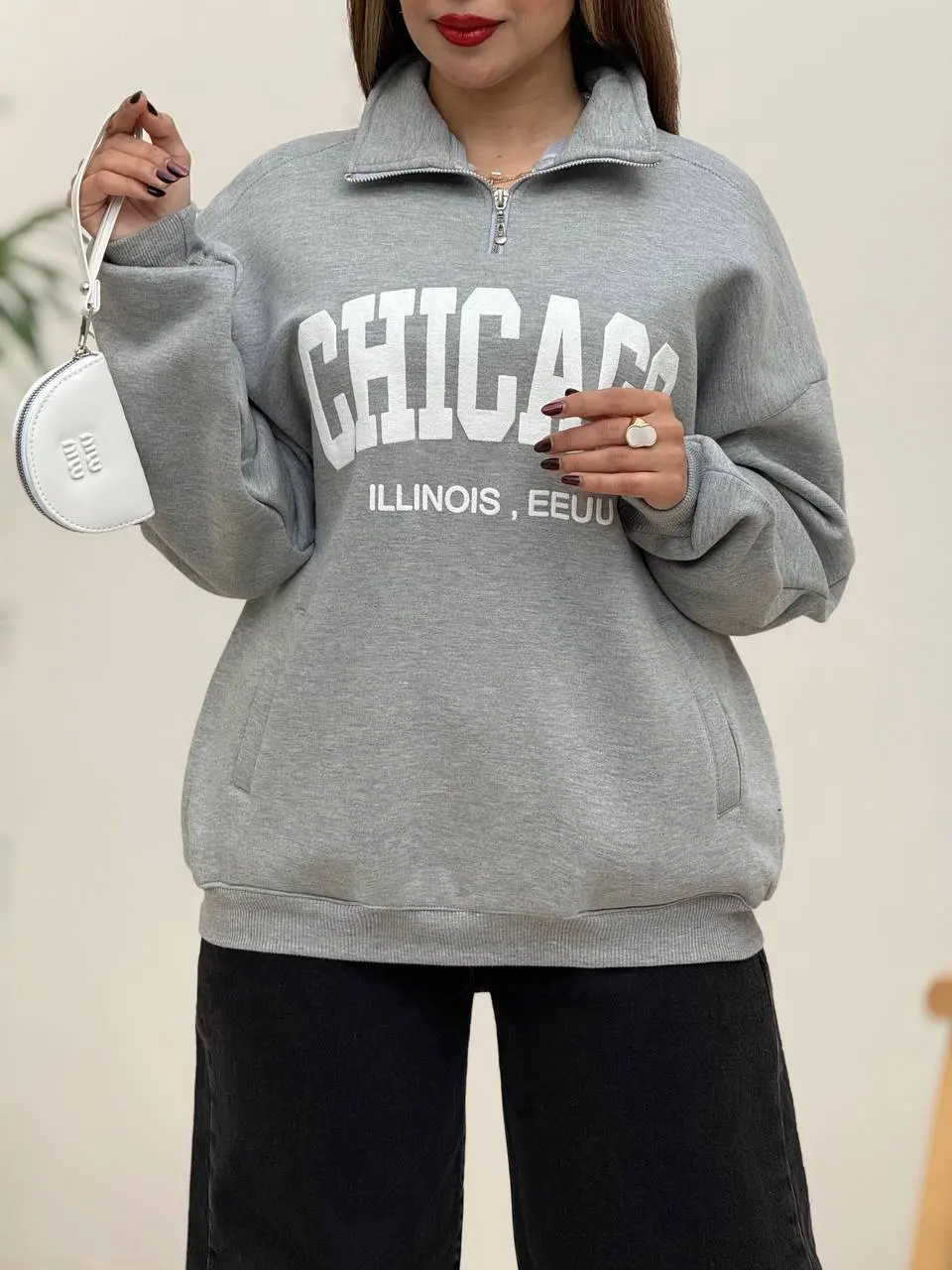 3995-دورس نیم زیپ chicaGo (ایراددار)